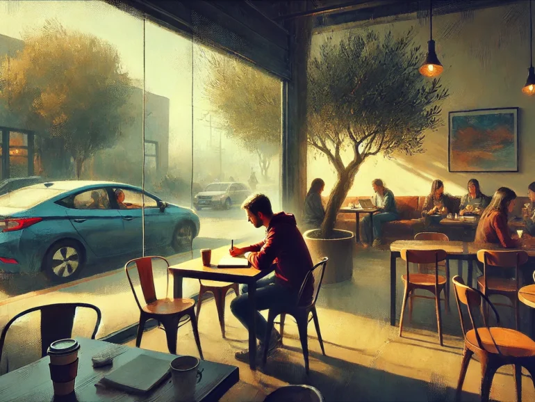 Escribir y el entorno: reflexiones desde una cafetería.